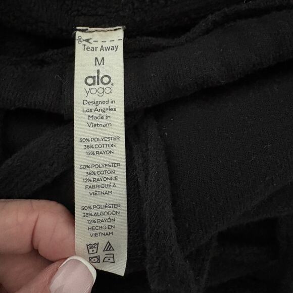 ALO Dimension Funnel Neck Hoodie Med Athlesiure Cozycore Normcore Ballet Grunge - Picture 9 of 11